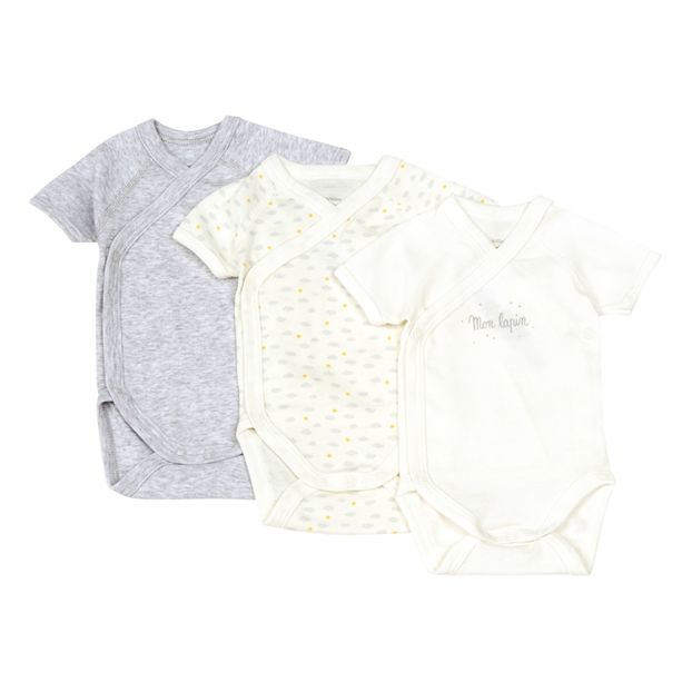 Lote de 3 bodies cruzados de algodón orgánico Tusique-product