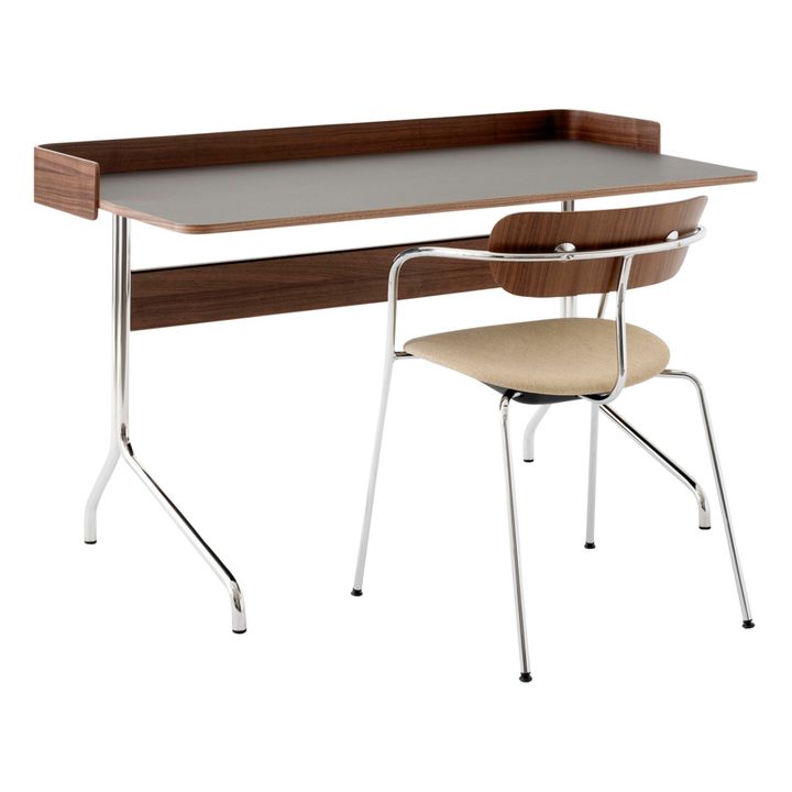 Pavilion AV17 Schreibtisch, Chromfuß | Walnut- Produktbild Nr. 2