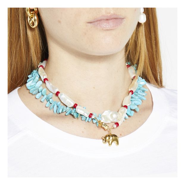 Collier Pierre Turquoise et Perle Naturel-product