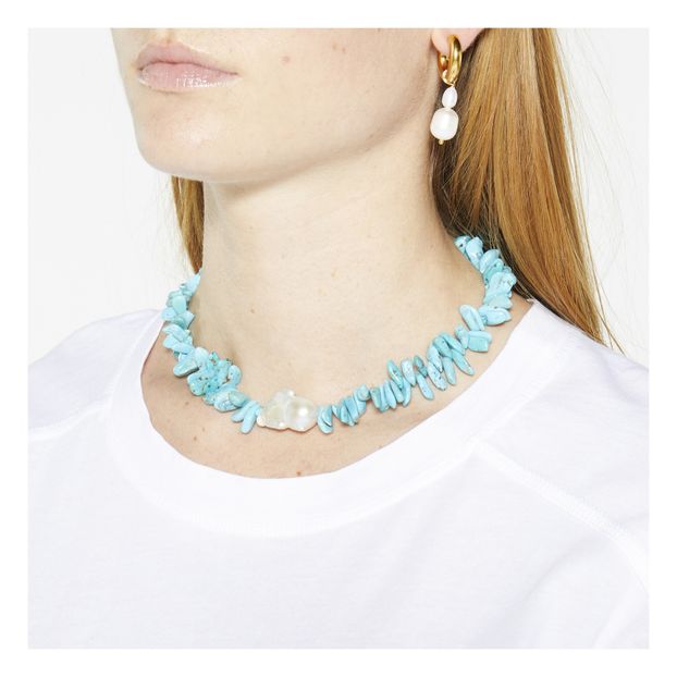 Collier Pierre Turquoise et Perle Naturel-product