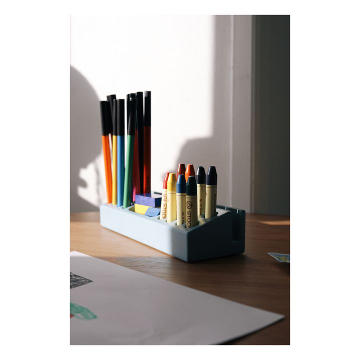 Ash Wood Pencil Holder | Light blue- Product image n°1