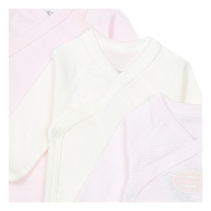 Set of 3 Organic Cotton Wrapover Bodysuits | Pale pink- Product image n°1