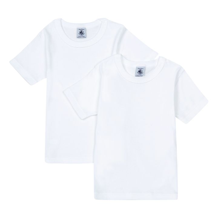 Kurzarm-T-Shirt Bio-Baumwolle 2er-Pack | Weiß- Produktbild Nr. 0