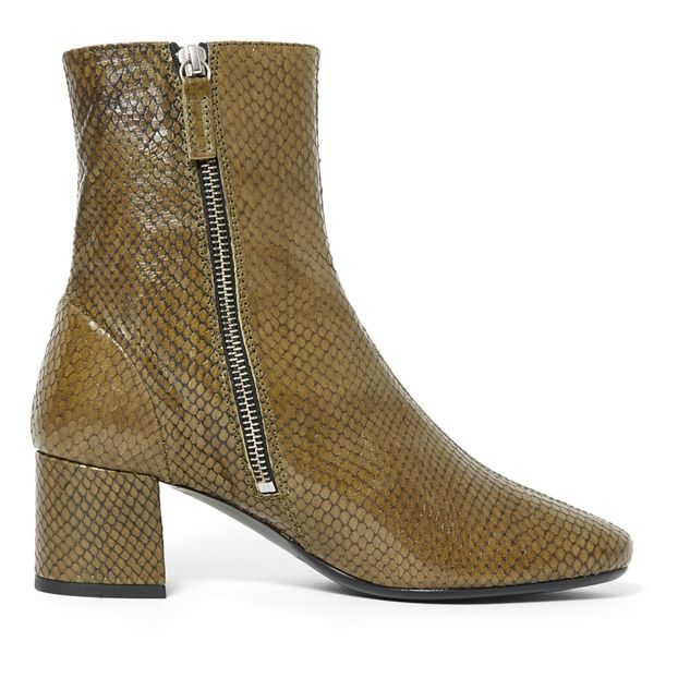 Puppy Snake Print Leather Boots -product