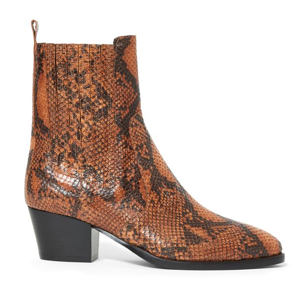 Mania Snake Print Leather Boots -product