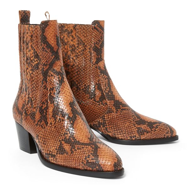Mania Snake Print Leather Boots -product