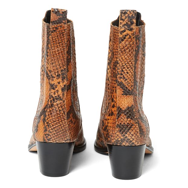 Mania Snake Print Leather Boots -product