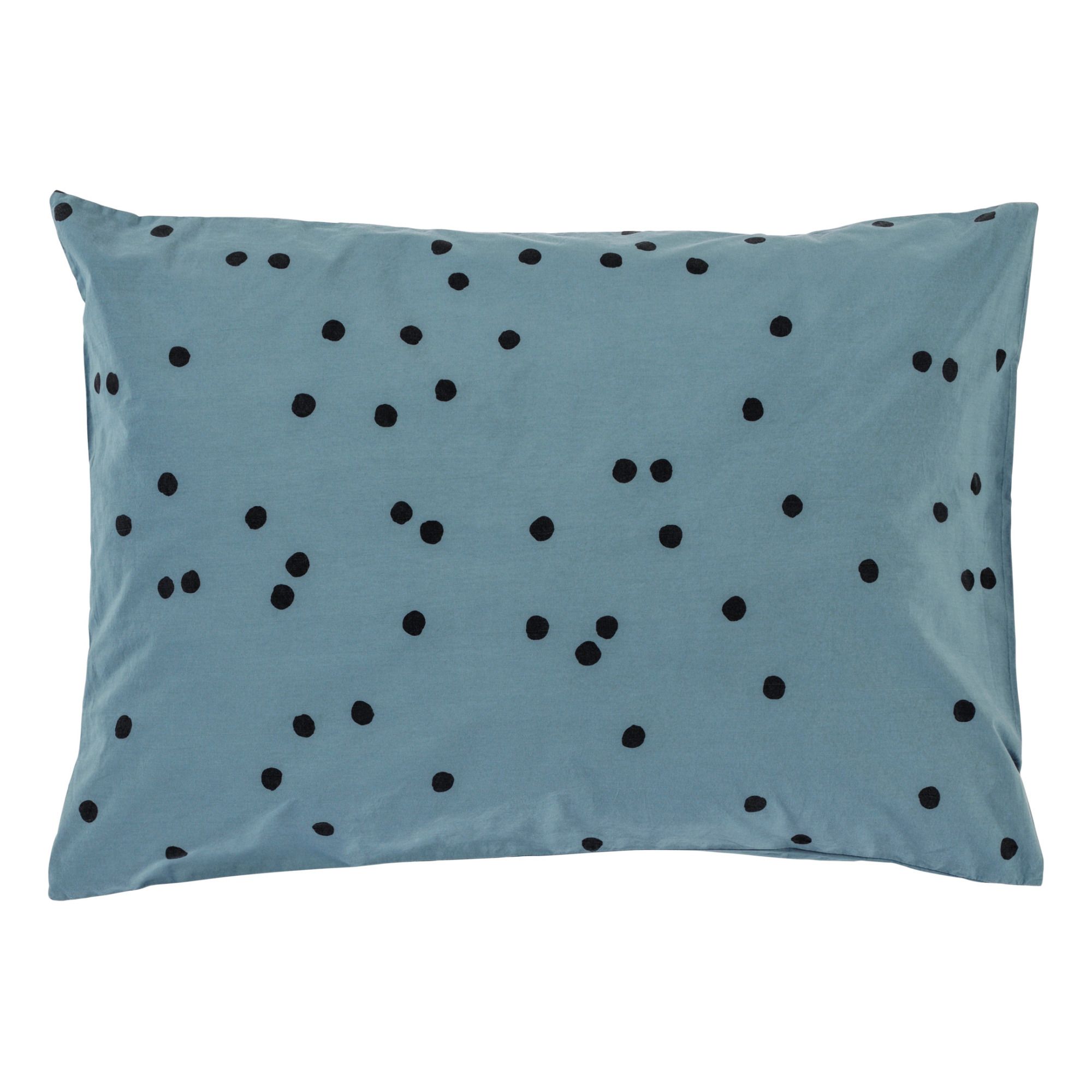 Federa da guanciale, modello: Odette, in cotone bio | Blu- Immagine del prodotto n°0