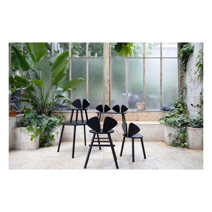 Mouse stool in oak | Black- Product image n°2