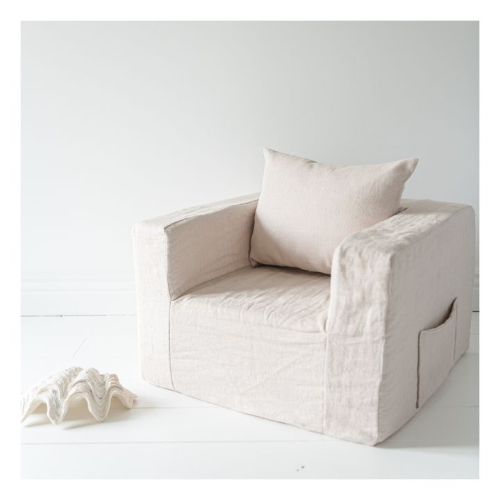 Coussin Gaston en lin lavé | Rose pâle- Image produit n°3