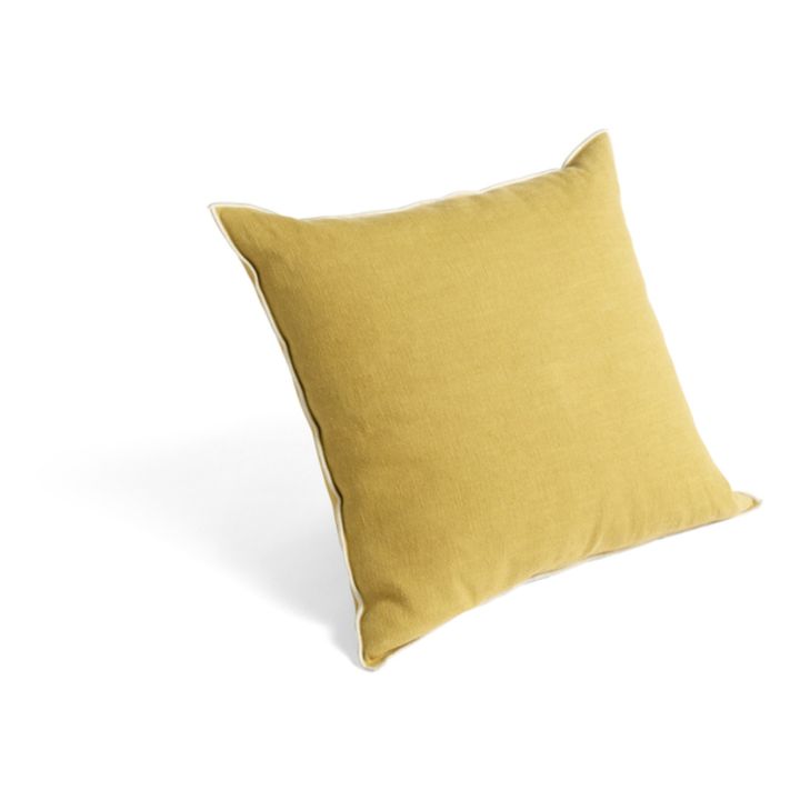 Coussin Outline en lin et coton Jaune moutarde- Image produit n°0