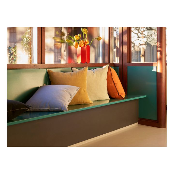 Coussin Outline en lin et coton Jaune moutarde- Image produit n°1