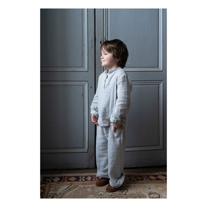 Deli Organic Cotton Muslin Pyjamas Light grey- Product image n°1