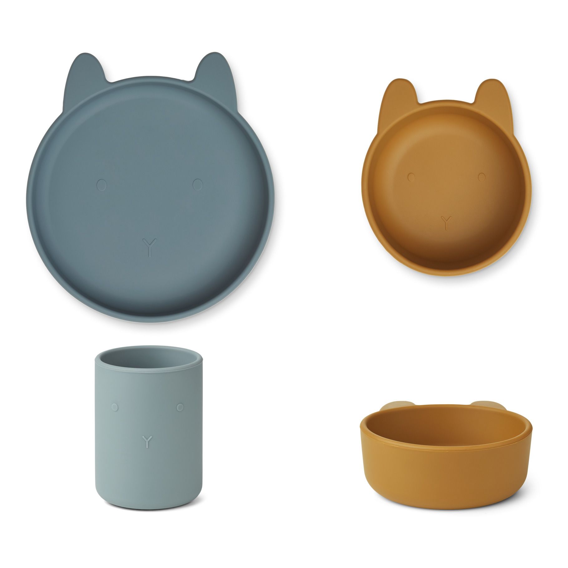 Set vaisselle Cyrus en silicone - Set de 3 | Bleu- Image produit n°0