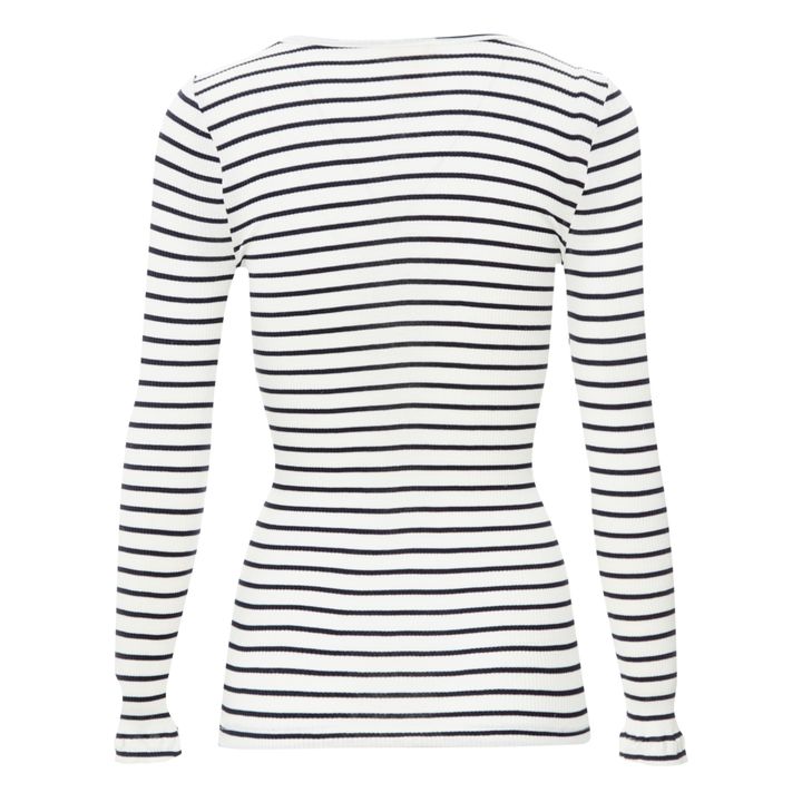 T-Shirt a righe, modello: Gerda, in seta - Collezione Donna | Blu- Immagine del prodotto n°3