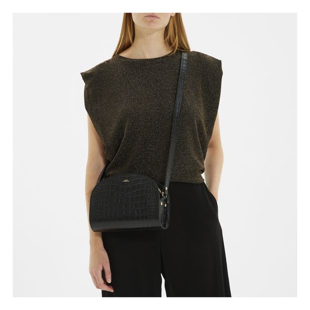 Bolso media luna de piel de cocodrilo-product