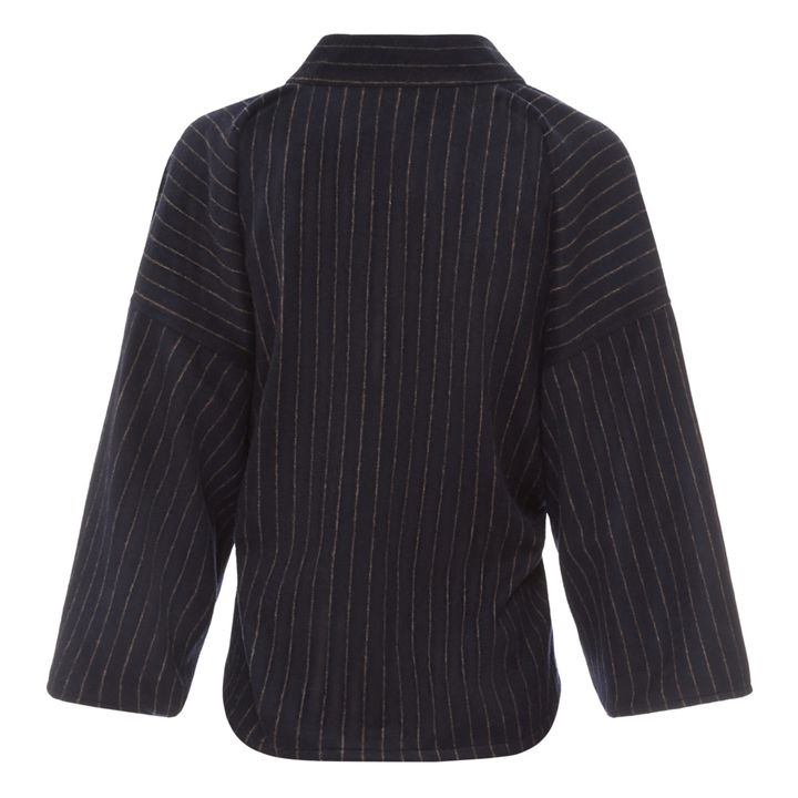 Kimono Kurz Gestreift aus Wolle | Navy- Produktbild Nr. 6