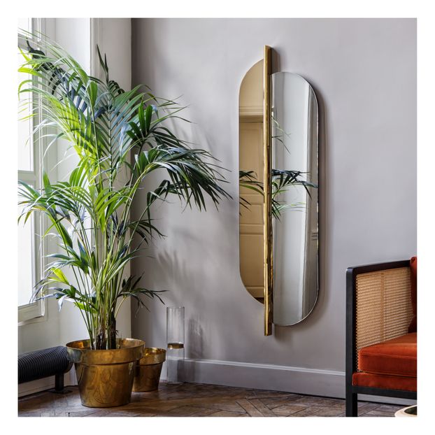 Miroir Totem, verre et laiton, diam 170 cm-product