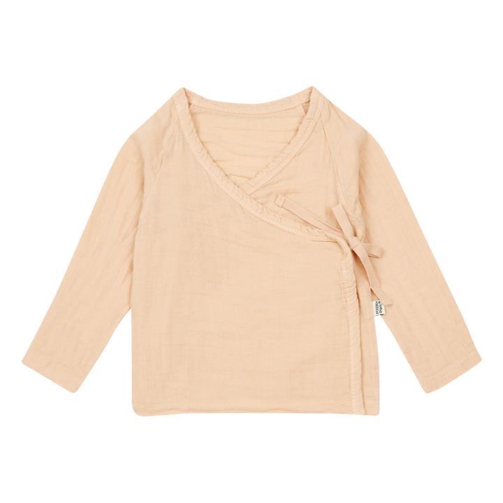 Crocus Double Organic Cotton Muslin Wrap Over Top | Pink- Product image n°0