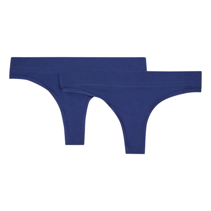 Set of 2 Organic Cotton Thongs Sea blue- Product image n°0