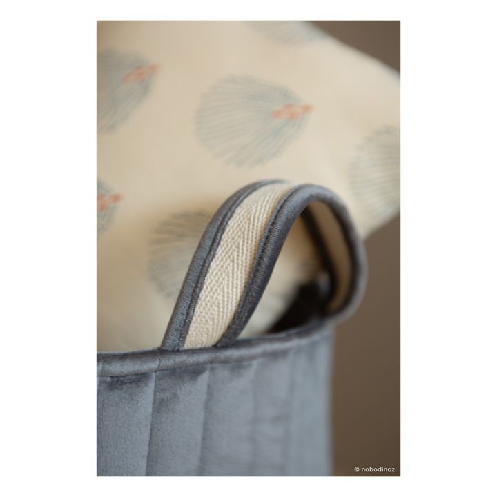 Panier de rangement en velours | Gris ardoise- Image produit n°3