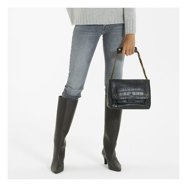Bolso de piel de vaca y cocodrilo Lulu L-product