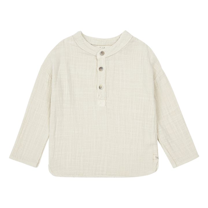 Kurta Gaze de Coton Bio | Gris clair- Image produit n°0