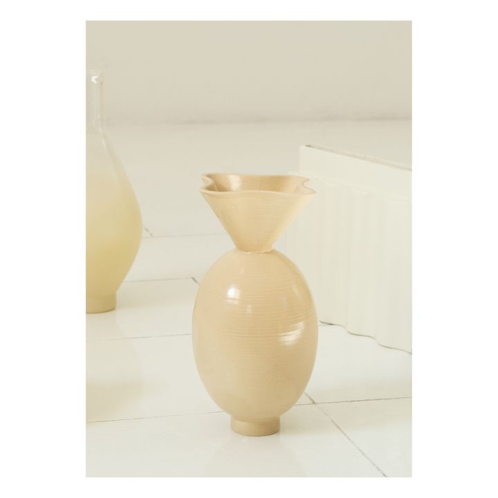 Vase Von aus glasiertem Ton | Sandfarben- Produktbild Nr. 1