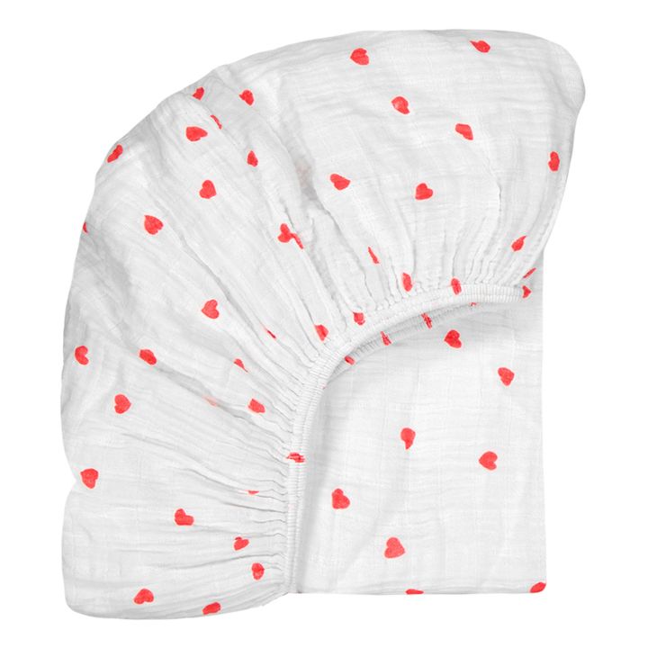 Lenzuolo Olivia Cuori | Rosso- Immagine del prodotto n°0