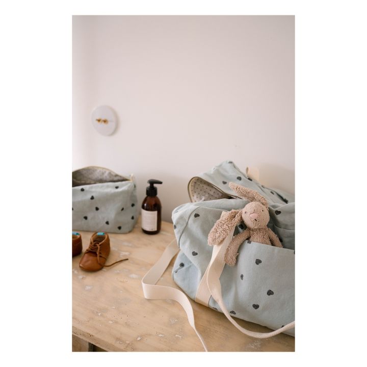 Trousse da bagno, modello: Vic, con stampa con cuori | Azzurro- Immagine del prodotto n°1