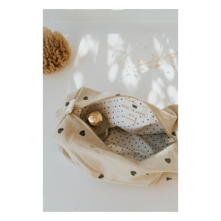 Trousse de toilette Vic Cœurs | Sable- Image produit n°1