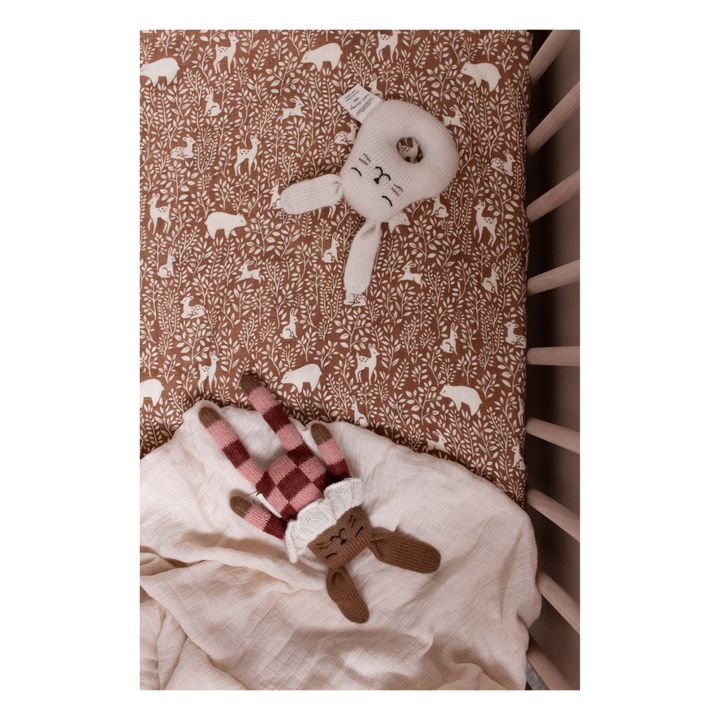 Peluche Coniglio, con indosso pigiama a quadri | Terracotta- Immagine del prodotto n°1