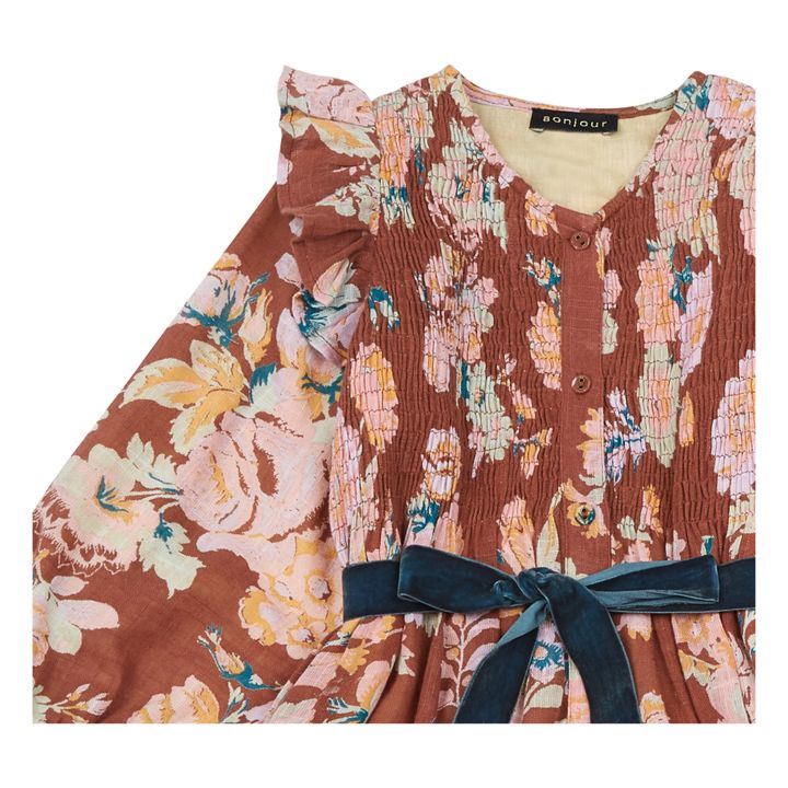 Vestido largo de algodón orgánico Ibiza Terracotta- Imagen del producto n°2