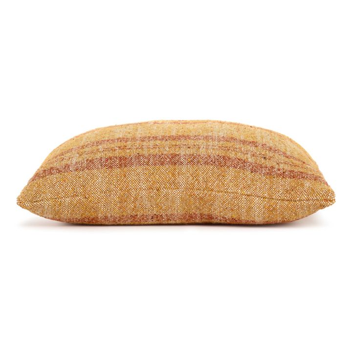 Coussin à rayures en lin | Ocre- Image produit n°2