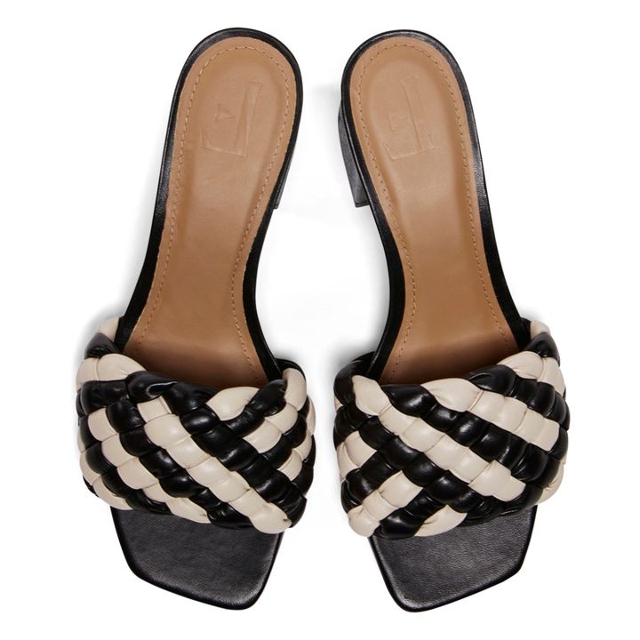 Mules à Talons Bicolores Odessa Noir- Image produit n°1
