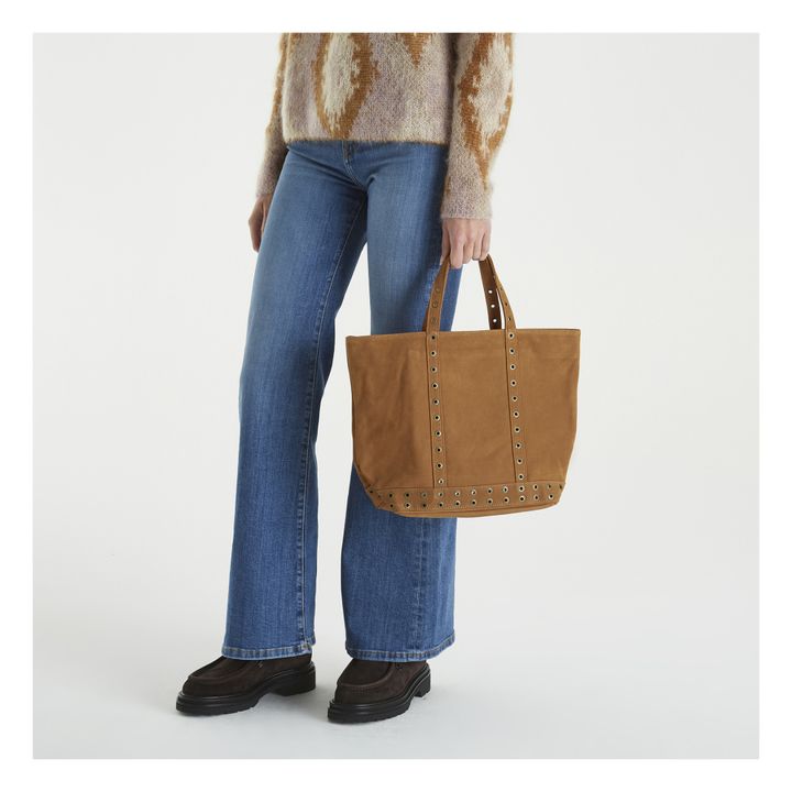 Shopper Medium Nubuk und Ösen Cognac-Farbe- Produktbild Nr. 1