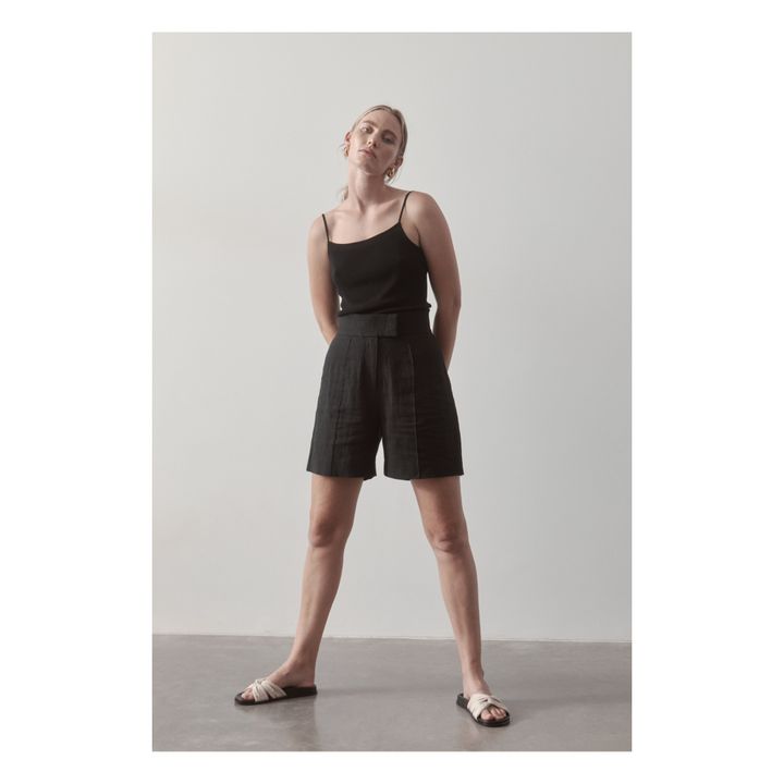 Pantaloncini Lola, in lino Nero- Immagine del prodotto n°1