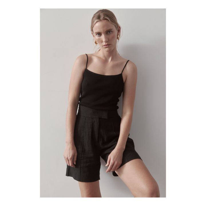 Pantaloncini Lola, in lino Nero- Immagine del prodotto n°2