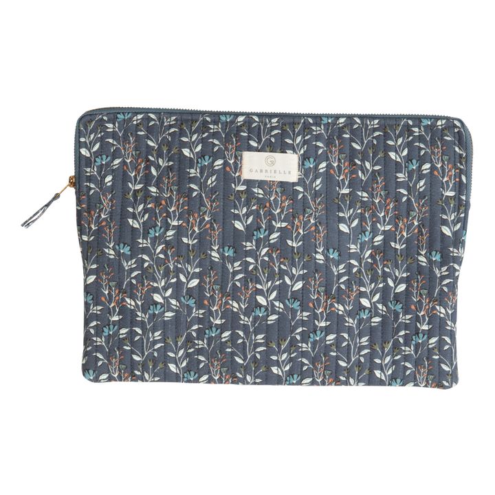 Laptoptasche aus bedruckter Baumwolle | Navy- Produktbild Nr. 0