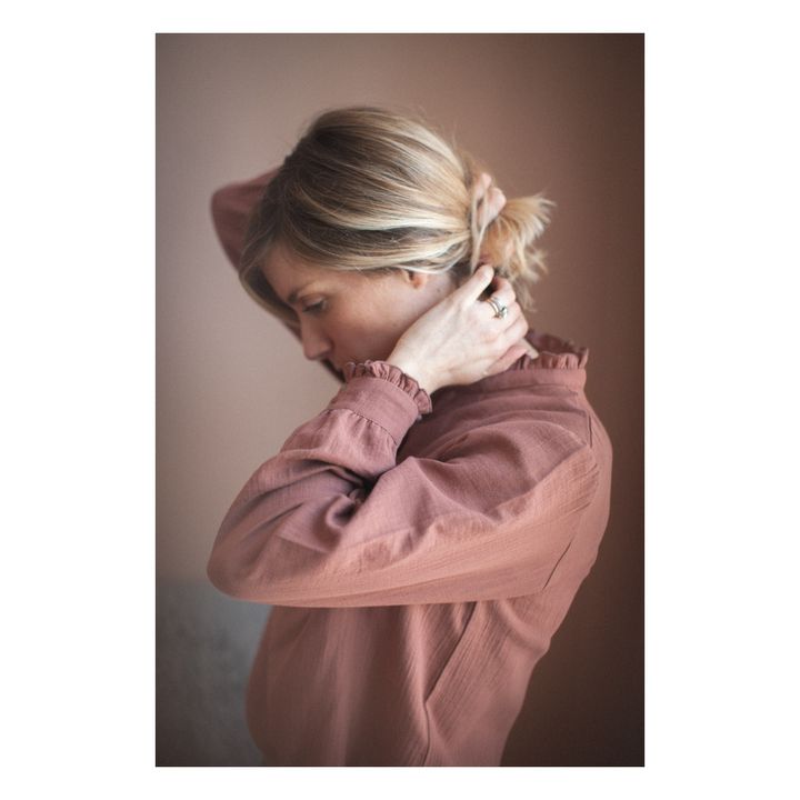 Vestido de gasa de algodón Isaure - Colección Mujer | Rosa Viejo- Imagen del producto n°1