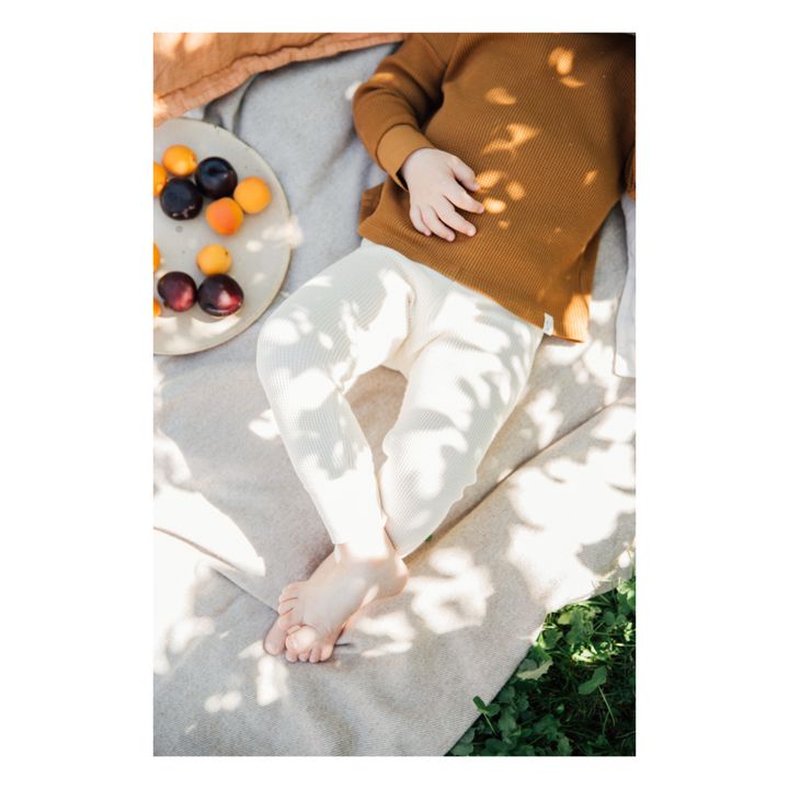 Organic Cotton Waffle Leggings | Ecru- Product image n°2
