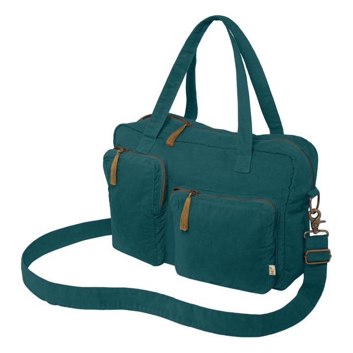 Organic Cotton Changing Bag | Teal Blue- Product image n°0