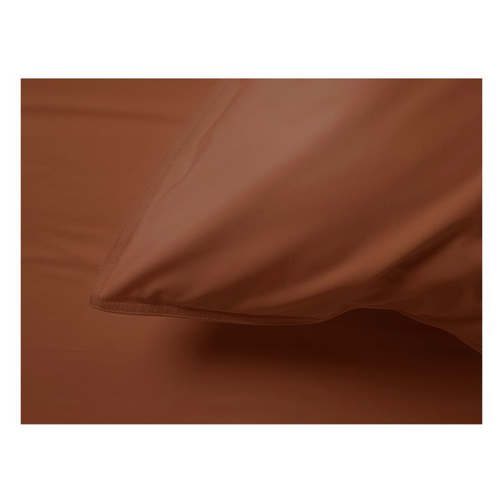 Taie d'oreiller en percale organique | Cognac- Image produit n°2