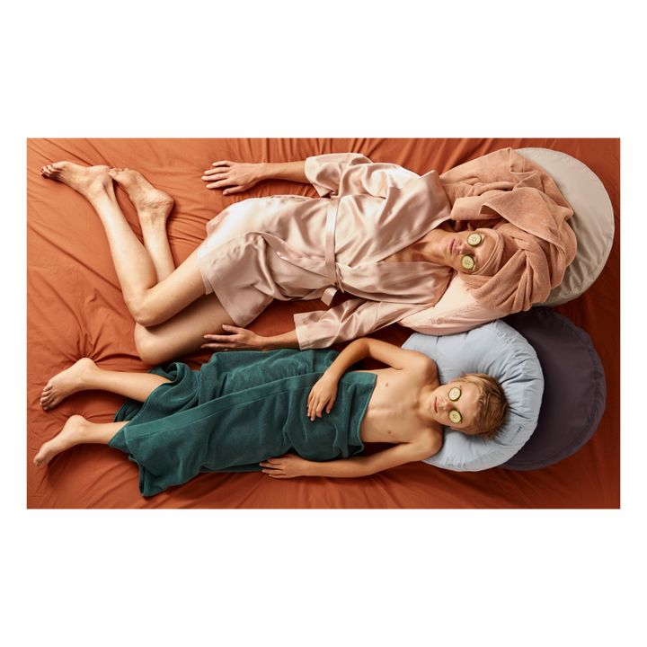 Coussin rond en percale organique | Rose poudré- Image produit n°1