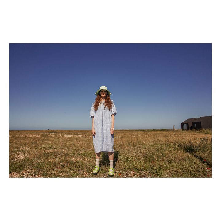 Vestido de encaje Guipure - Colección Mujer - Azul- Imagen del producto n°3