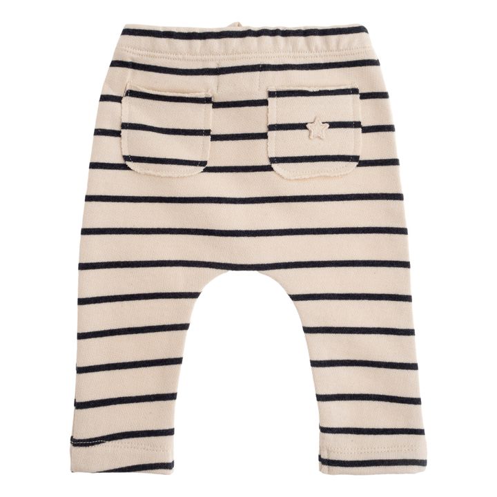 Organic Fleece Striped Harem Pants | Blue- Product image n°1