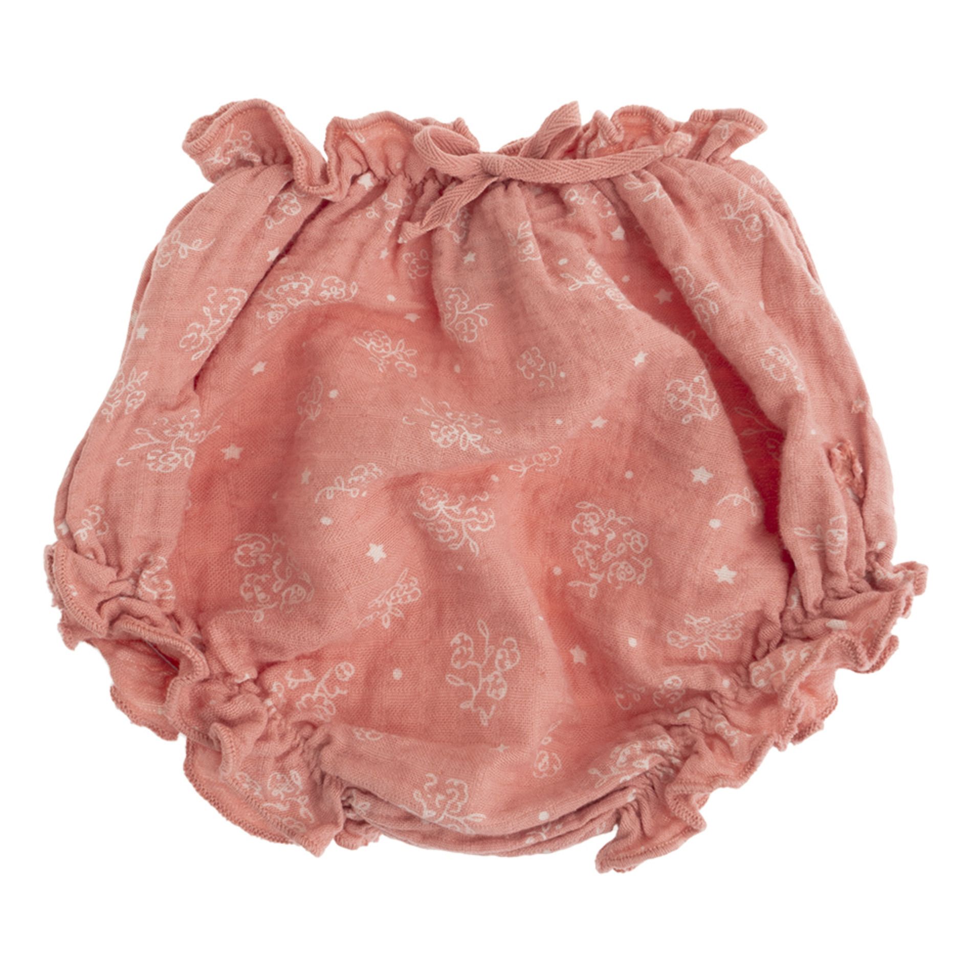 Organic Cotton Muslin Floral Bloomers Pink- Product image n°0