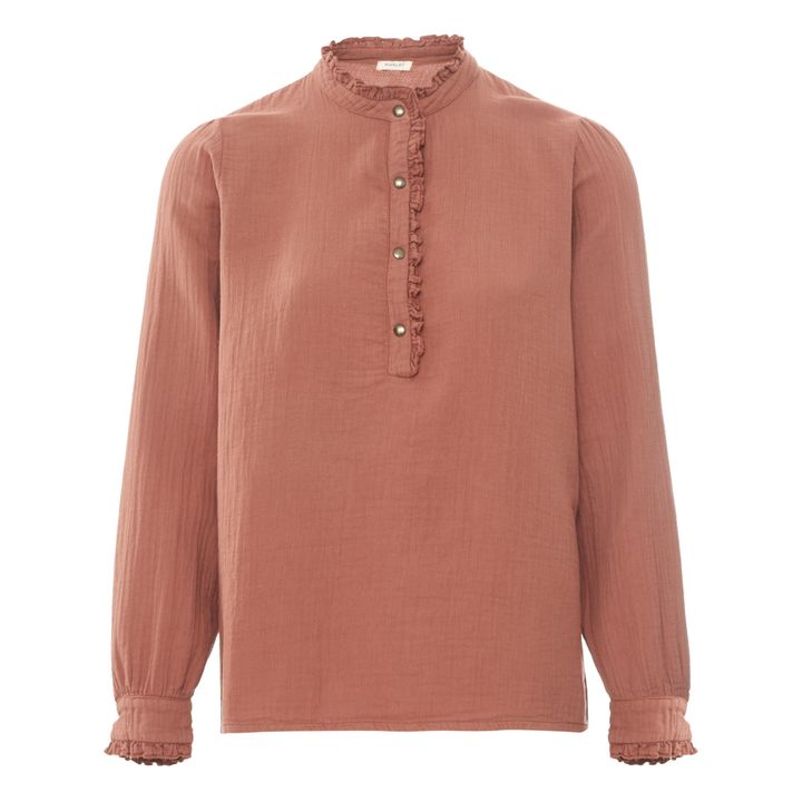 Vestido de gasa de algodón Isaure - Colección Mujer | Rosa Viejo- Imagen del producto n°0