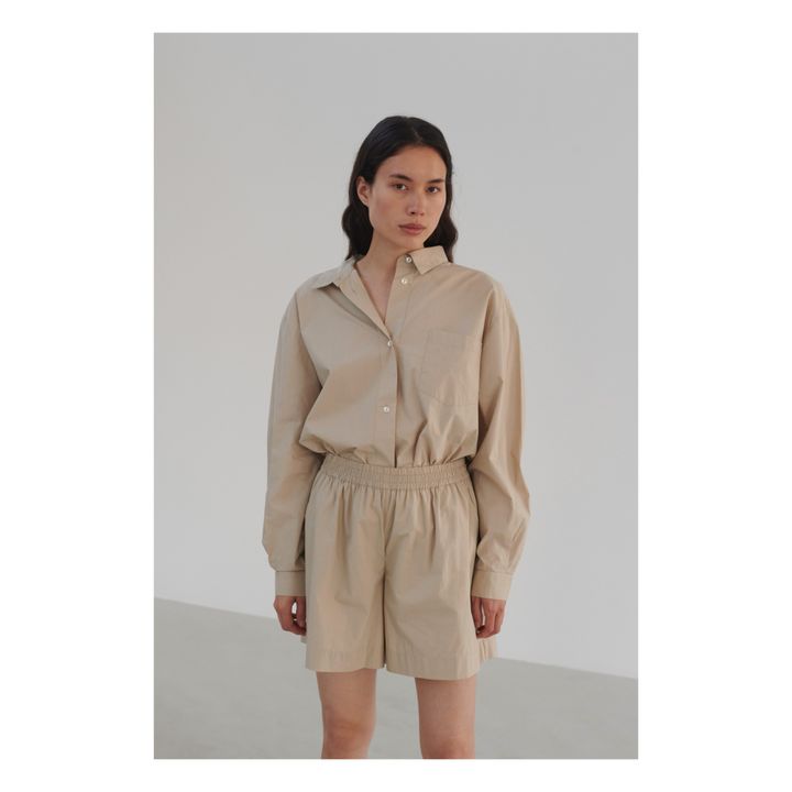 Short Edgar Popeline de Coton Bio Sable- Image produit n°2