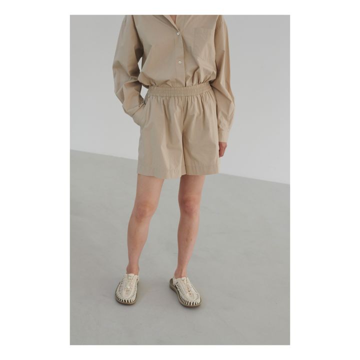 Short Edgar Popeline de Coton Bio Sable- Image produit n°3